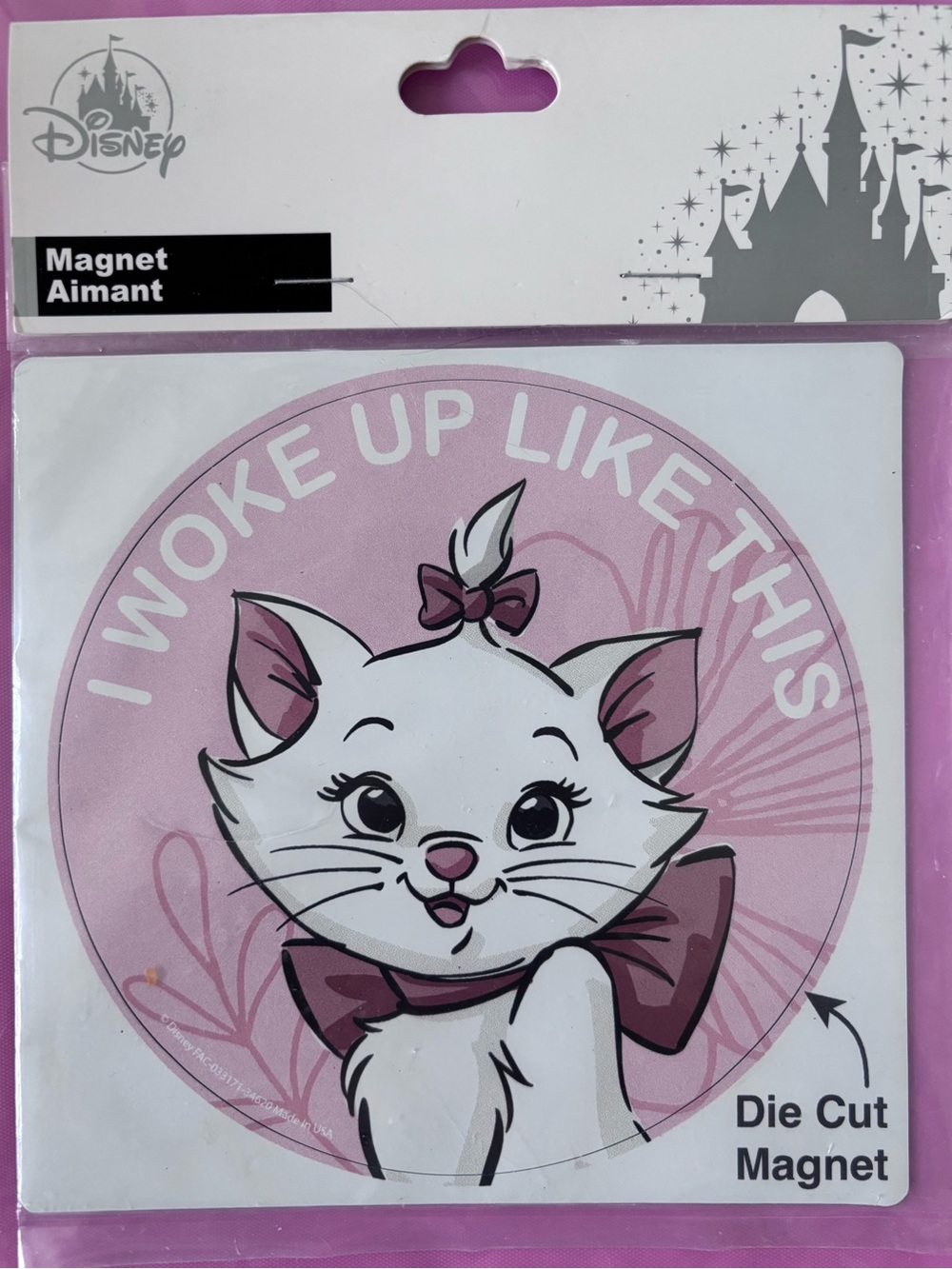 Disney’s Marie Aristocats Magnet Large Round Pink Die Cut from Walt Disney World